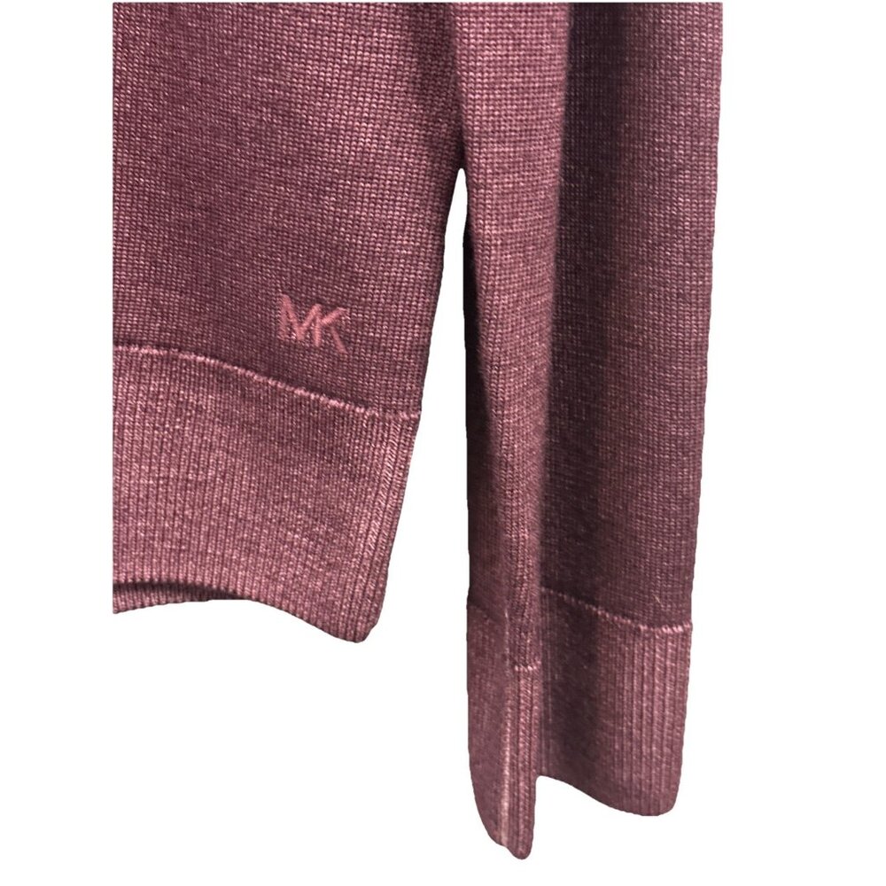 Michael Kors Men’s XXL Sweater Half Zip Merlot 100% Extrafine Merino Wool - Picture 3 of 11